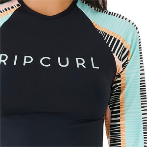2023 Rip Curl Womens Ripple Effect Long Sleeve Rash Vest 14JWRV - Black